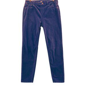 Soft Surroundings 2X Womens Velveteen Slim Leg Pants Medium Tall Blue